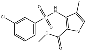 methyl 3-{[(3-chlorophenyl)sulfonyl]amino}-4-methyl-2-thiophenecarboxylate,866150-21-2,结构式