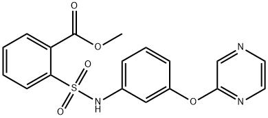methyl 2-{[3-(2-pyrazinyloxy)anilino]sulfonyl}benzenecarboxylate 化学構造式