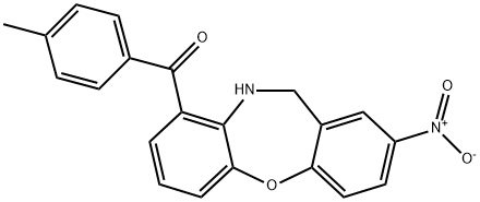 (4-methylphenyl)(2-nitro-10,11-dihydrodibenzo[b,f][1,4]oxazepin-9-yl)methanone 化学構造式