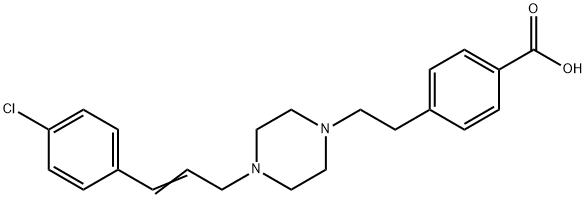 4-[2-[1-(4-クロロシンナミル)ピペラジン-4-イル]エチル]ベンゼンカルボン酸 化学構造式