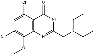 4(1H)-Quinazolinone,  5,7-dichloro-2-[(diethylamino)methyl]-8-methoxy-  (9CI) Structure
