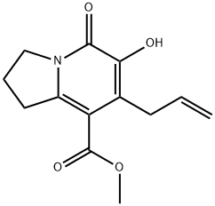 METHYL 7-ALLYL-6-HYDROXY-5-OXO-1,2,3,5-TETRAHYDROINDOLIZINE-8-CARBOXYATE 化学構造式