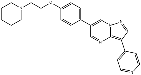 6-[4-[2-(1-哌啶基)乙氧基]苯基]-3-(4-吡啶基)吡唑并[1,5-A]嘧啶 结构式