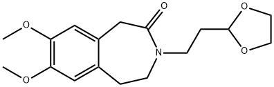 3-[2-(1,3-Dioxolan-2-yl)ethyl]-7,8-dimethoxy-1,3,4,5-tetrahydro-2H-3-benzazepin-2-one 化学構造式