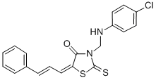 4-Thiazolidinone, 3-(((4-chlorophenyl)amino)methyl)-5-(3-phenyl-2-prop enylidene)-2-thioxo- Structure