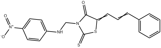 4-Thiazolidinone, 3-(((4-nitrophenyl)amino)methyl)-5-(3-phenyl-2-prope nylidene)-2-thioxo- Structure