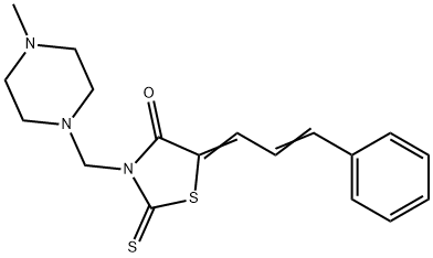 4-Thiazolidinone, 3-((4-methyl-1-piperazinyl)methyl)-5-(3-phenyl-2-pro penylidene)-2-thioxo- Struktur
