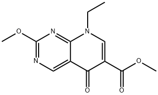 8-エチル-5,8-ジヒドロ-2-メトキシ-5-オキソピリド[2,3-d]ピリミジン-6-カルボン酸メチル 化学構造式