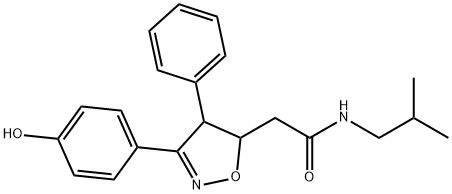 5-Isoxazoleacetamide,  4,5-dihydro-3-(4-hydroxyphenyl)-N-(2-methylpropyl)-4-phenyl- Structure