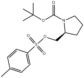 (S)-2-(甲苯磺酰氧基甲基)吡咯烷-1-甲酸叔丁酯, 86661-32-7, 结构式