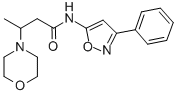 4-Morpholinepropanamide, beta-methyl-N-(3-phenyl-5-isoxazolyl)- 化学構造式