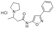 1-Pyrrolidinepropanamide, beta-methyl-N-(3-phenyl-5-isoxazolyl)-, mono hydrochloride 结构式