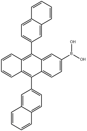 9,10-Bis(2-naphthyl)anthracene-2-ylboronic acid 化学構造式