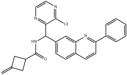 N-((3-chloropyrazin-2-yl)(2-phenylquinolin-7-yl)Methyl)-3-MethylenecyclobutanecarboxaMide Structure