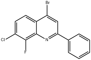 4-бром-7-хлор-8-фтор-2-фенилхинолин структура
