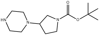 3-(哌嗪-1-基)吡咯烷-1-羧酸叔丁酯,867265-71-2,结构式