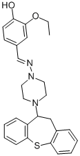 4-(((4-(10,11-Dihydrodibenzo(b,f)thiepin-10-yl)-1-piperazinyl)imino)me thyl)-2-ethoxyphenol 结构式