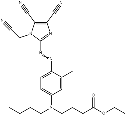 ethyl 4-[butyl[4-[[4,5-dicyano-1-(cyanomethyl)-1H-imidazol-2-yl]azo]-m-tolyl]amino]butyrate|4-[丁基[4-[[4,5-二氰基-1-(氰基甲基)-1H-咪唑-2-基]偶氮]-3-甲基戊基]氨基]丁酸乙酯