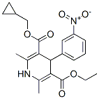 ethyl cyclopropylmethyl 2,6-dimethyl-4-(3-nitrophenyl)-1,4-dihydropyri dine-3,5-dicarboxylate Structure