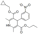 propyl cyclopropylmethyl 2,6-dimethyl-4-(3-nitrophenyl)-1,4-dihydropyr idine-3,5-dicarboxylate 化学構造式