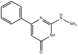 2-Hydrazino-6-phenylpyrimidin-4(3{H})-one Struktur