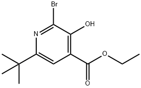 ethyl 2-bromo-6-(tert-butyl)-3-hydroxyisonicotinate Struktur