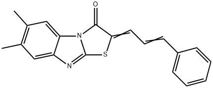 Thiazolo[3,2-a]benzimidazol-3(2H)-one, 6,7-dimethyl-2-(3-phenyl-2-prop enylidene)- 结构式