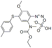 2-[(ethoxycarbonyl)methylamino]-5-methoxy-4-[(4-methylphenyl)thio]benzenediazonium hydrogen sulphate 结构式