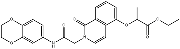 Ethyl2-[[2-[2-[(2,3-Dihydro-1,4-benzodioxin-6-yl)amino]-2-oxoethyl]-1,2-dihydro-1-oxo-5-isoquinolinyl]oxy]propanoate,868224-64-0,结构式