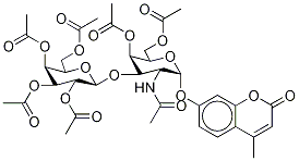 7-[[4,6-Di-O-acetyl-2-(acetylaMino)-2-deoxy-3-O-(2,3,4,6-tetra-O-acetyl-β-D-galactopyranosyl)-α-D-galactopyranosyl]oxy]-4-Methyl-2H-1-benzopyran-2-one Structure