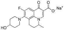 8-Fluoro-5,6-dihydro-7-(4-hydroxypiperidino)-4-methyl-1-oxo-4H-3a-aza-1H-phenalene-2-carboxylic acid sodium salt 结构式