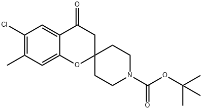 TERT-BUTYL 6-CHLORO-7-METHYL-4-OXOSPIRO[CHROMAN-2,4'-PIPERIDINE]-1'-CARBOXYLATE,868361-90-4,结构式