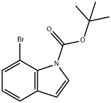 7-Bromo-1H-indole, N-BOC protected 化学構造式