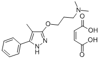 1-Propanamine, N,N-dimethyl-3-((4-methyl-5-phenyl-1H-pyrazol-3-yl)oxy) -, (Z)-2-butenedioate (1:1) 结构式