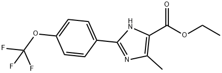 5-METHYL-2-(4-TRIFLUOROMETHOXYPHENYL)-3H-IMIDAZOLE-4-CARBOXYLIC ACID ETHYL ESTER 化学構造式