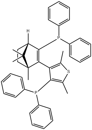 (1R,aR)-3-Diphenylphosphino-2-(4-diphenylphosphino-2,5-dimethyl-3-thienyl)-1,7,7-trimethylbicyclo[2.2.1]hept-2-ene|(1R,AR)-3-二苯基膦-2-(4-二苯基膦-2,5-二甲基-3-噻吩基)-1,7,7-三甲基-二环[2.2.1]庚-2-烯