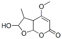(+)-2,3,3a,7a-テトラヒドロ-2-ヒドロキシ-4-メトキシ-3-メチル-6H-フロ[2,3-b]ピラン-6-オン 化学構造式