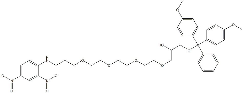 N-(O16-(DIMETHOXYTRITYL)-15-HYDROXY-4,7,10,13-TETRAOXA-HEXADECYL)-2,4-DINITROANILINE Struktur