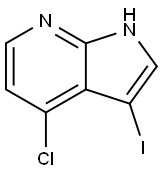 4-クロロ-3-ヨード-1H-ピロロ[2,3-B]ピリジン 化学構造式