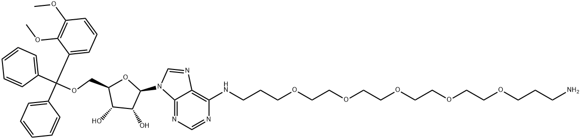 5'-O-(DIMETHOXYTRITYL)-N6-[((((3-AMINOPROPOXY(ETHOXY))-ETHOXY)ETHOXY)ETHOXY) PROPYL]ADENOSINE Structure