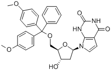 5'-O-(4,4'-DIMETHOXYTRITYL)-7-DEAZA-2'-DEOXYXANTHOSINE 结构式