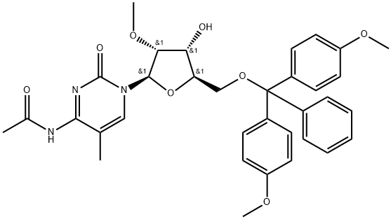 Cytidine, N-acetyl-5'-O-[bis(4-Methoxyphenyl)phenylMethyl]-2'-O-Methyl-5-Methyl- Struktur