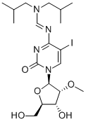 N4-(DIISOBUTYLAMINOMETHYLIDENE)-5-IODO-2'-O-METHYL-CYTIDINE 结构式