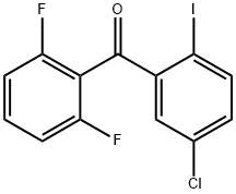 (5-クロロ-2-ヨードフェニル)(2,6-ジフルオロフェニル)メタノン 化学構造式