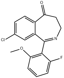 8-氯-1-(2-氟-6-甲氧基苯基)-3,4-二氢-5H-2-苯并氮杂卓-5-酮,869367-01-1,结构式