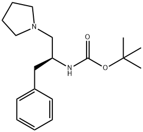 (S)-1-N-BOC-2-苯基-1-吡咯-1-基-甲基乙胺 结构式
