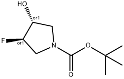 3-氟-4-羟基吡咯烷-1-甲酸 叔丁酯, 869481-93-6, 结构式