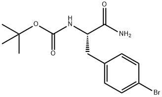 N-叔丁氧羰基-L-4-溴苯丙氨酰胺, 869569-99-3, 结构式