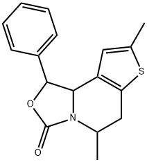 3H-Oxazolo[3,4-a]thieno[3,2-c]pyridin-3-one,  1,5,6,9b-tetrahydro-5,8-dimethyl-1-phenyl-,86970-93-6,结构式