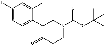 1-BOC-3-(3'-FLUORO-5'-METHYLPHENYL)-PIPERIDIN-4-ONE Structure